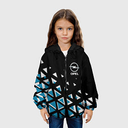 Куртка с капюшоном детская Opel Опель треугольники, цвет: 3D-черный — фото 2