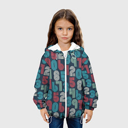 Куртка с капюшоном детская Цифры в стиле Ретро, цвет: 3D-белый — фото 2