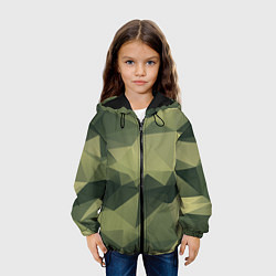 Куртка с капюшоном детская 3д полигоны - камуфляж, цвет: 3D-черный — фото 2