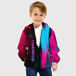 Куртка с капюшоном детская Subaru Neon Gradient, цвет: 3D-черный — фото 2