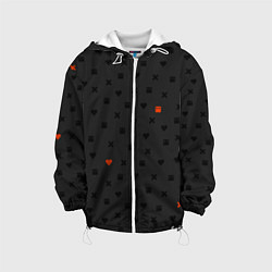 Куртка с капюшоном детская Love Death and Robots black pattern, цвет: 3D-белый