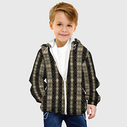 Куртка с капюшоном детская Классические текстуры - сетка, цвет: 3D-белый — фото 2