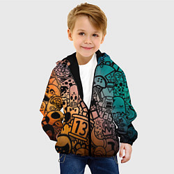 Куртка с капюшоном детская Life is gaming, цвет: 3D-черный — фото 2