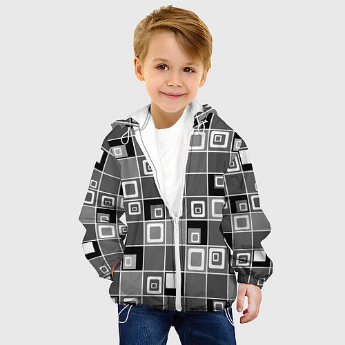 Детская куртка Geometric shapes черно-белый / 3D-Белый – фото 4