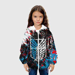 Куртка с капюшоном детская АТАКА ТИТАНОВ ATTACK ON TITAN БРЫЗГИ, цвет: 3D-белый — фото 2