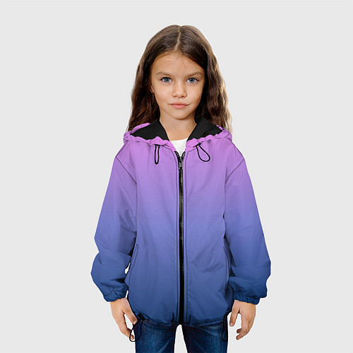 Детская куртка PINK-BLUE GRADIENT ГРАДИЕНТ / 3D-Черный – фото 3