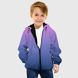 Куртка с капюшоном детская PINK-BLUE GRADIENT ГРАДИЕНТ, цвет: 3D-черный — фото 2