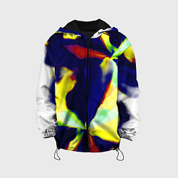 Куртка с капюшоном детская Разноцветный вспышка, цвет: 3D-черный
