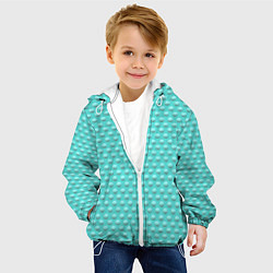 Куртка с капюшоном детская Бирюзовый горошек 3д, цвет: 3D-белый — фото 2