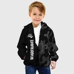 Куртка с капюшоном детская Warframe Glitch на темном фоне, цвет: 3D-черный — фото 2