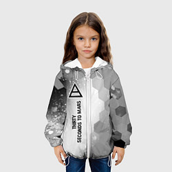 Куртка с капюшоном детская Thirty Seconds to Mars Glitch на светлом фоне, цвет: 3D-белый — фото 2