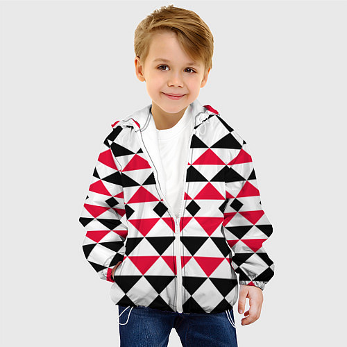 Детская куртка Geometric shapes triangles / 3D-Белый – фото 4