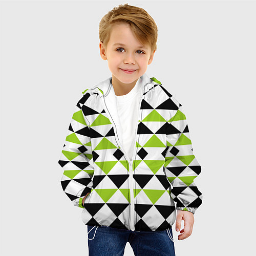 Детская куртка Geometric shapes triangles треугольники / 3D-Белый – фото 4