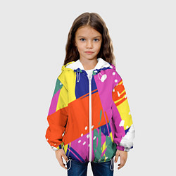 Куртка с капюшоном детская Красочная летняя картинка Fashion trend, цвет: 3D-белый — фото 2