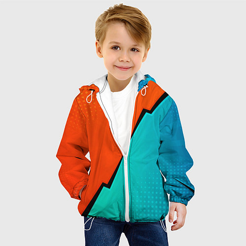 Детская куртка Геометрическая композиция Fashion trend / 3D-Белый – фото 4