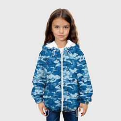 Куртка с капюшоном детская Камуфляж морской, цвет: 3D-белый — фото 2