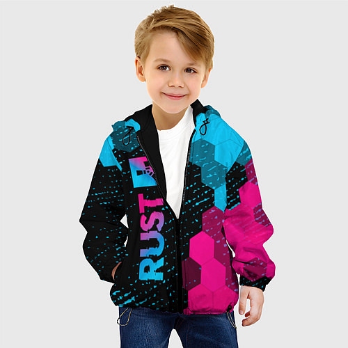 Детская куртка Rust Neon Gradient / 3D-Черный – фото 4