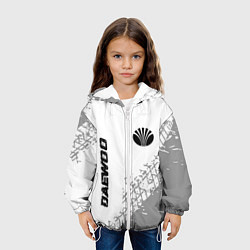 Куртка с капюшоном детская Daewoo Speed на светлом фоне со следами шин, цвет: 3D-белый — фото 2