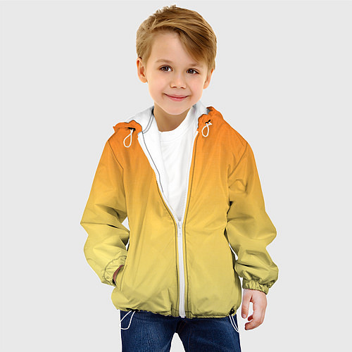 Детская куртка Оранжевый, желтый градиент / 3D-Белый – фото 4