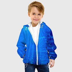 Куртка с капюшоном детская Неоновый фонари и лучи - Синий, цвет: 3D-белый — фото 2