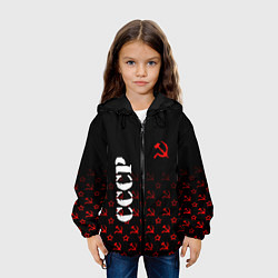 Куртка с капюшоном детская Серп и молот - ссср - паттерн, цвет: 3D-черный — фото 2