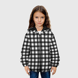 Куртка с капюшоном детская Black and white trendy checkered pattern, цвет: 3D-черный — фото 2