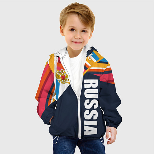 Детская куртка RUSSIA - RETRO COLORS / 3D-Белый – фото 4