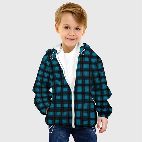 Детская куртка Black and blue plaid / 3D-Белый – фото 4