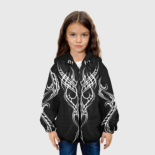 Детская куртка Титуировки на карбоне / 3D-Черный – фото 3