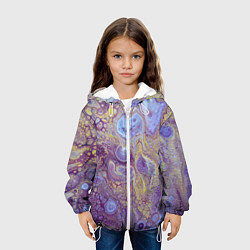 Куртка с капюшоном детская Абстрактное множество красок - Серый, цвет: 3D-белый — фото 2