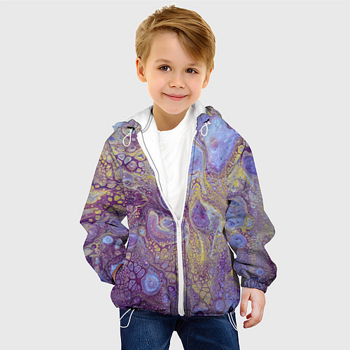 Детская куртка Абстрактное множество красок - Серый / 3D-Белый – фото 4