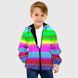 Куртка с капюшоном детская Тропические линии, цвет: 3D-черный — фото 2