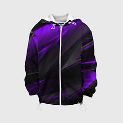 Куртка с капюшоном детская Geometry Черный и фиолетовый, цвет: 3D-белый