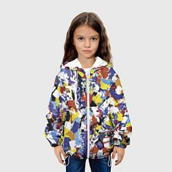Куртка с капюшоном детская Смелые мазки яркой краски на холсте, цвет: 3D-белый — фото 2