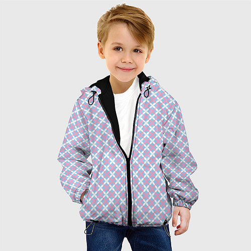 Детская куртка Светлые голубые узоры / 3D-Черный – фото 4
