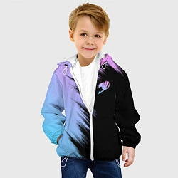 Куртка с капюшоном детская Хвост феи - neon, цвет: 3D-белый — фото 2