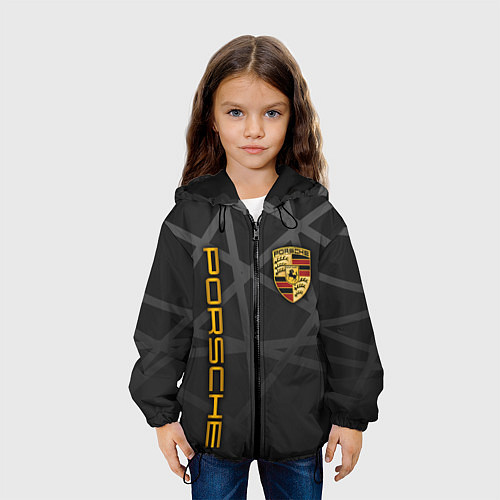 Детская куртка PORSCHE : ГЕОМЕТРИЧЕСКИЕ ЛИНИИ / 3D-Черный – фото 3