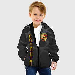 Куртка с капюшоном детская PORSCHE : ГЕОМЕТРИЧЕСКИЕ ЛИНИИ, цвет: 3D-черный — фото 2