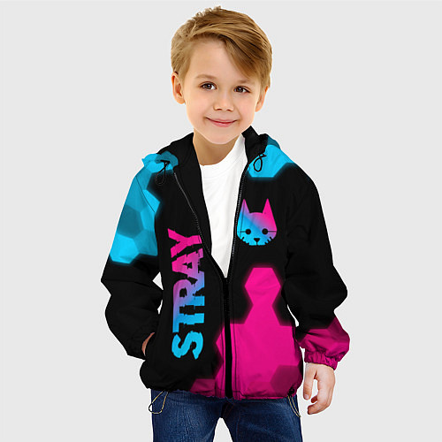 Детская куртка Stray: Neon Gradient / 3D-Черный – фото 4