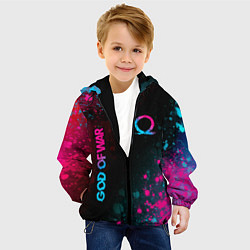 Куртка с капюшоном детская God of War - neon gradient, цвет: 3D-черный — фото 2