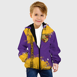 Куртка с капюшоном детская PORSCHE- LAKERS COLORS, цвет: 3D-черный — фото 2