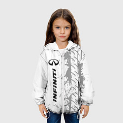 Куртка с капюшоном детская Infiniti speed на светлом фоне со следами шин: по-, цвет: 3D-белый — фото 2