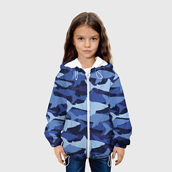 Куртка с капюшоном детская Акулий камуфляж - паттерн, цвет: 3D-белый — фото 2