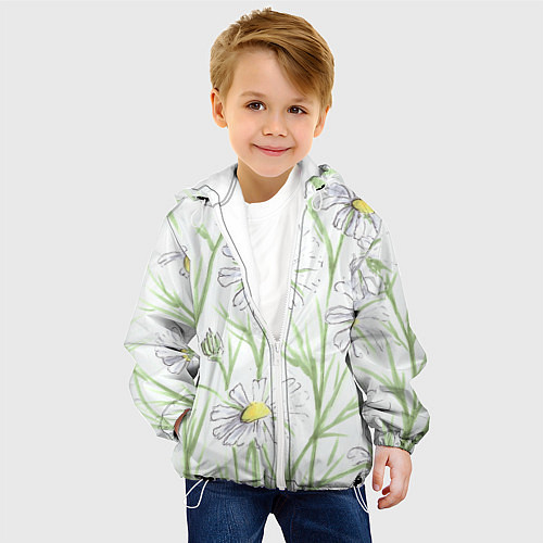 Детская куртка Скетч Ромашки / 3D-Белый – фото 4