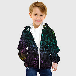 Куртка с капюшоном детская Персонажи из разных игр неон, цвет: 3D-белый — фото 2