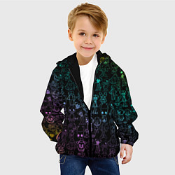 Куртка с капюшоном детская Персонажи из разных игр неон, цвет: 3D-черный — фото 2