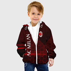 Куртка с капюшоном детская Ac milan Соты, цвет: 3D-белый — фото 2