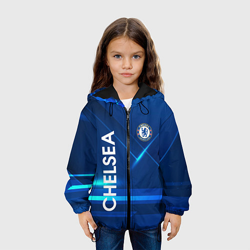 Детская куртка Chelsea Синяя абстракция / 3D-Черный – фото 3