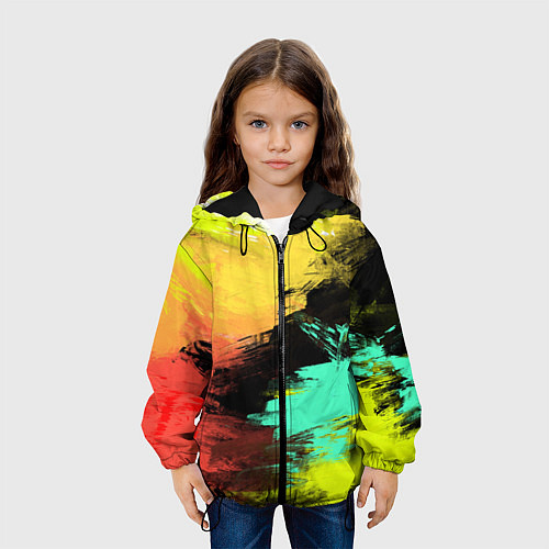 Детская куртка Яркий красочный гранж / 3D-Черный – фото 3