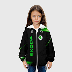 Куртка с капюшоном детская Skoda Sport Абстракция, цвет: 3D-белый — фото 2